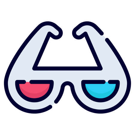 glasses  vector icon. colored outline style for Web and Mobile.