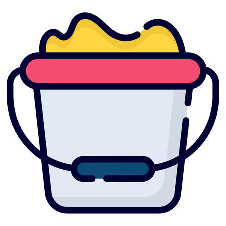 sand bucket vector icon. colored outline style for Web and Mobile.のイラスト素材