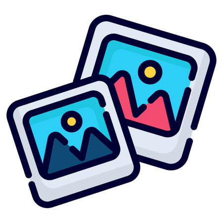 picture vector icon. colored outline style for Web and Mobile.