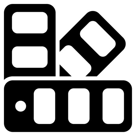 color pallet glyph icon isolated on white backgroundのイラスト素材