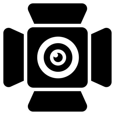 studio light glyph icon isolated on white backgroundのイラスト素材