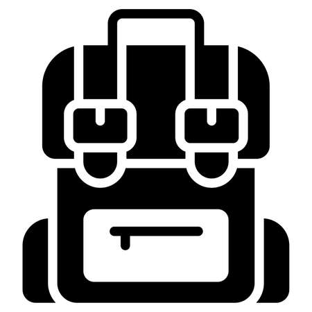 backpack glyph icon isolated on white backgroundのイラスト素材