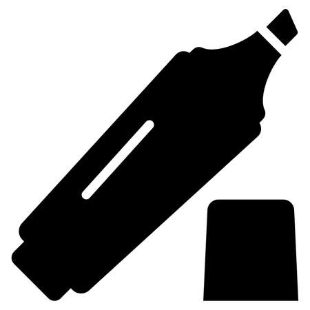 highlighter glyph icon isolated on white backgroundのイラスト素材
