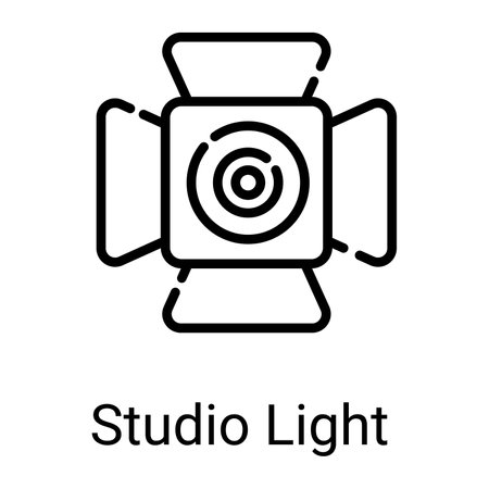 studio light line icon isolated on white backgroundのイラスト素材