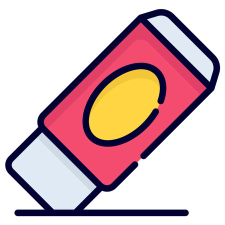 eraser color line icon isolated on white backgroundのイラスト素材