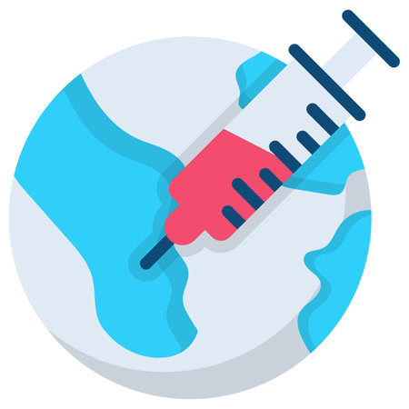 vaccination, medical, injection flat colored iconのイラスト素材