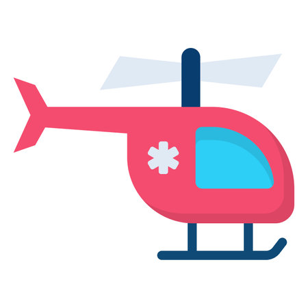 rescue, air ambulance flat colored iconのイラスト素材