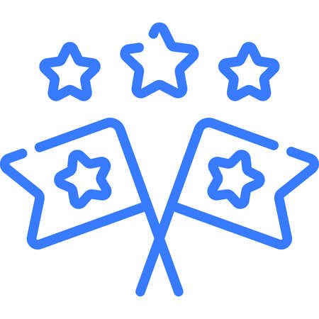 flags line icon, vector design usa independence day icon.のイラスト素材