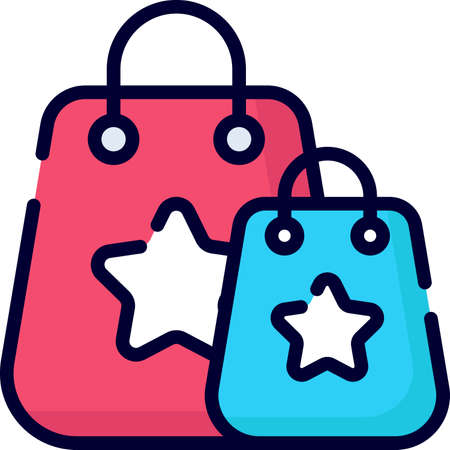 hand bag color line icon, vector design usa independence day icon.のイラスト素材