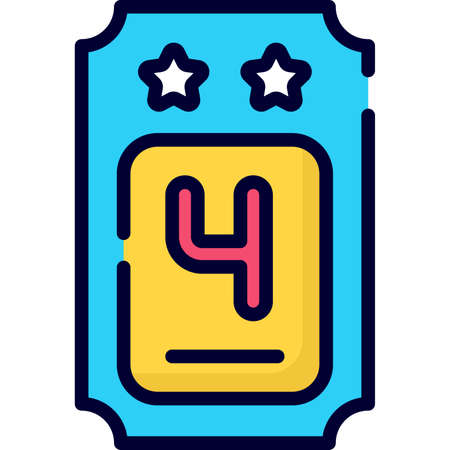 ticket, pass color line icon, vector design usa independence day icon.のイラスト素材