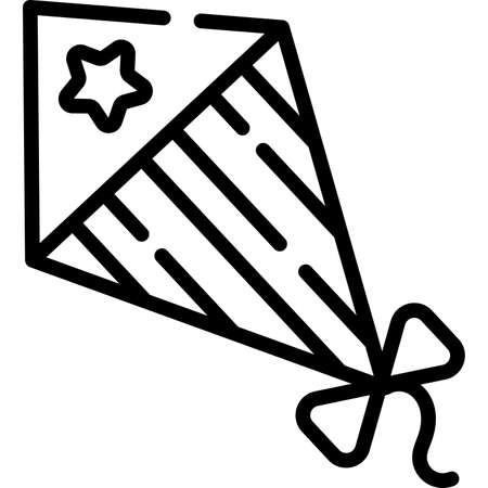 kite line icon vector design usa independence day icon.のイラスト素材