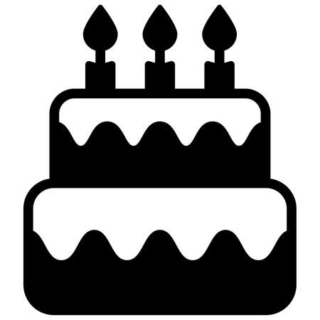 cake black filled line icon, vector design usa independence day icon.のイラスト素材