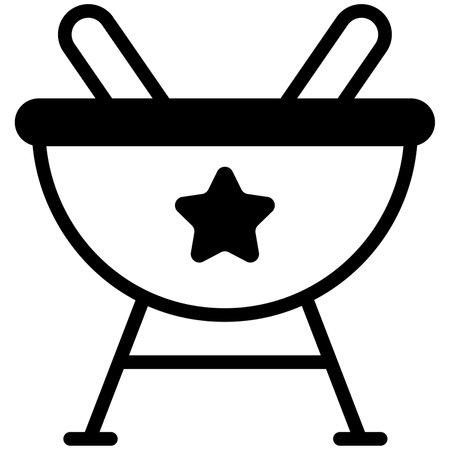 food, grill black filled line icon, vector design USA independence day icon.のイラスト素材