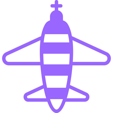 airplane purple line icon, vector design usa independence day icon.のイラスト素材