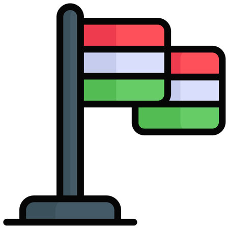 indian flag colored line icon isolatedのイラスト素材