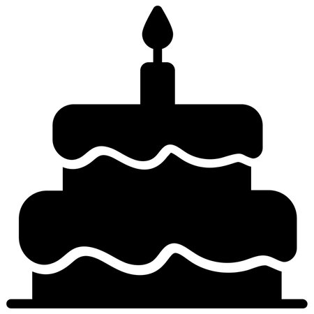 cake icon, black icon isolatedのイラスト素材