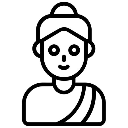 indian women line icon isolatedのイラスト素材