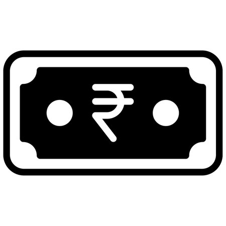 Indian currency black icon isolatedのイラスト素材
