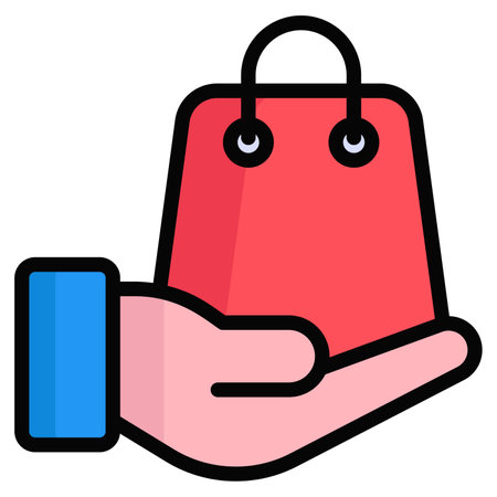 Purchase filled line style, Black Friday shopping, Sale icon design.のイラスト素材