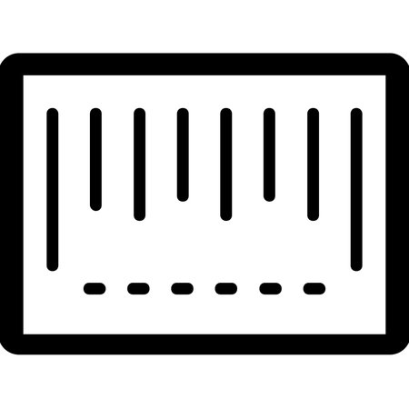 Barcode black filled line icon, Black Friday glyph style store or market shopping commerce, shop sale icon design.のイラスト素材