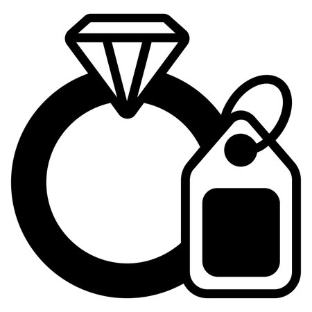 Jewelry, ring black filled line icon, Black Friday glyph style store or market shopping commerce, shop sale icon design.のイラスト素材