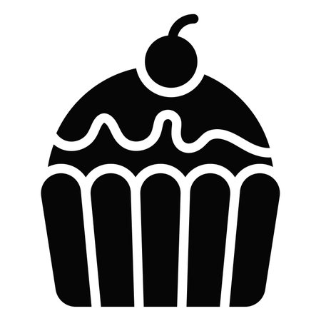 Cup Cake icon, Christmas and celebrations. Glyph symbol collection. Editable vector Design