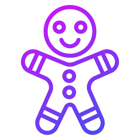 ginger bread line icon, Christmas and celebrations. Outline symbol collection. Editable vector Designのイラスト素材