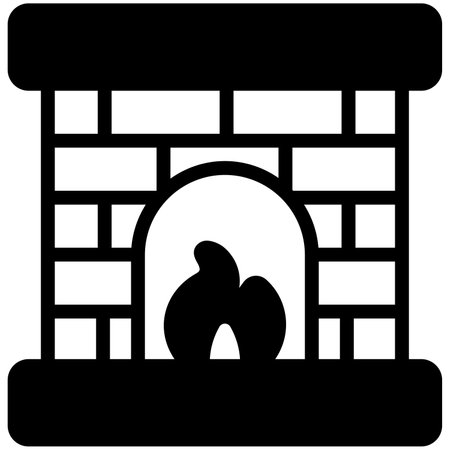 Fireplace icon, Christmas and celebrations. Outline symbol collection. Editable vector Designのイラスト素材