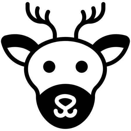 reindeer icon, Christmas and celebrations. Outline symbol collection. Editable vector Designのイラスト素材