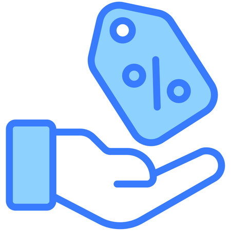 discount offer Blue Outline icon, Shopping and Discount Sale icon.のイラスト素材