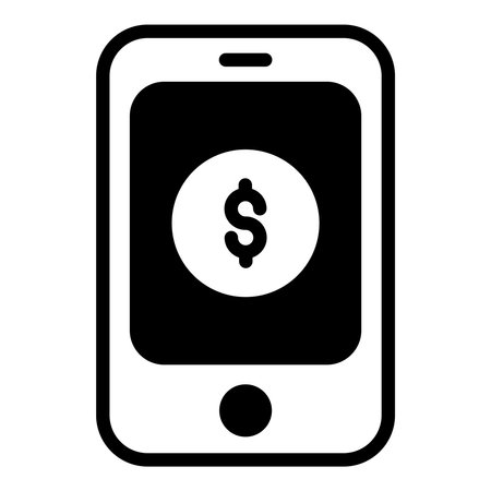 mobile payment vector black icon, shopping and discount sale icon.のイラスト素材