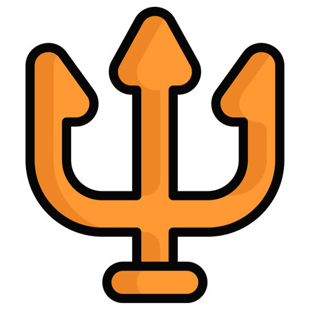 trishul vector colored outline icon. Hindu festival, Hindu celebration icon,