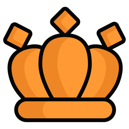 crown vector colored outline icon. Hindu festival, Hindu celebration icon,のイラスト素材