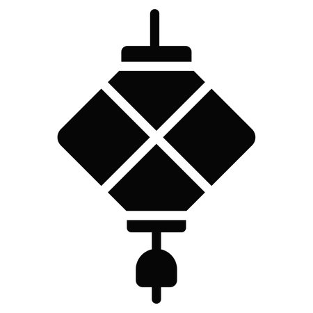 lantern vector glyph icon.のイラスト素材