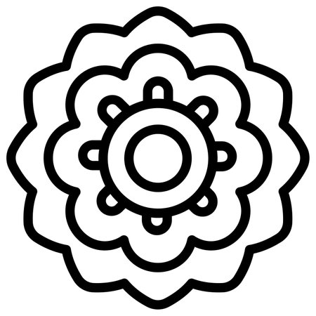 rangoli vector outline icon. Hindu festival, Hindu celebration icon,のイラスト素材