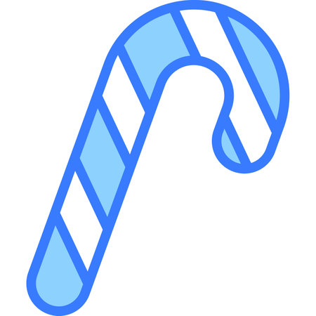 candy cane vector blue outline icon.のイラスト素材