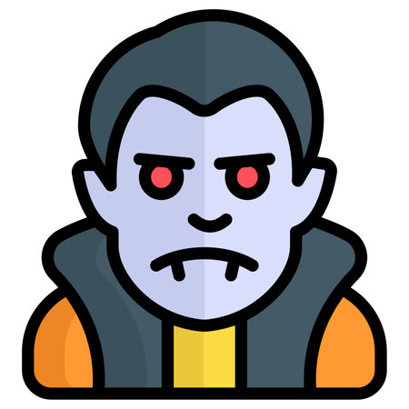 scary man vector color line iconのイラスト素材