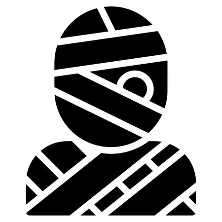 dangerous mummy vector black filled outline icon.のイラスト素材
