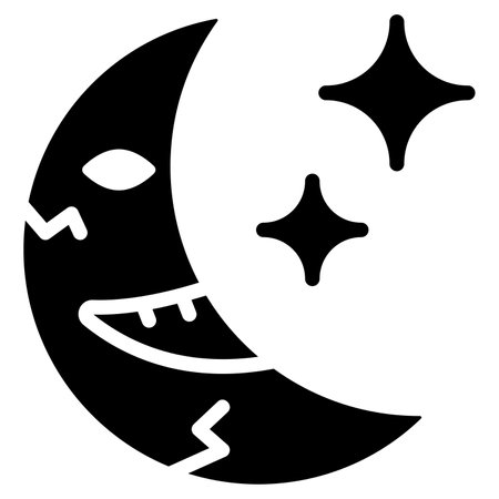 scary moon vector glyph iconのイラスト素材