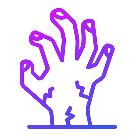 zombie hand vector outline icon.のイラスト素材