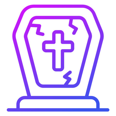 catholic grave vector outline icon.のイラスト素材