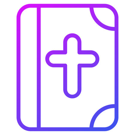 Catholicism book vector outline icon.のイラスト素材