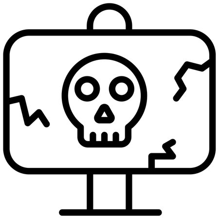 dangerous board vector line iconのイラスト素材
