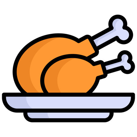 chicken vector outline colored icon. Modern colored outline symbols. Collection of traditional elements.のイラスト素材