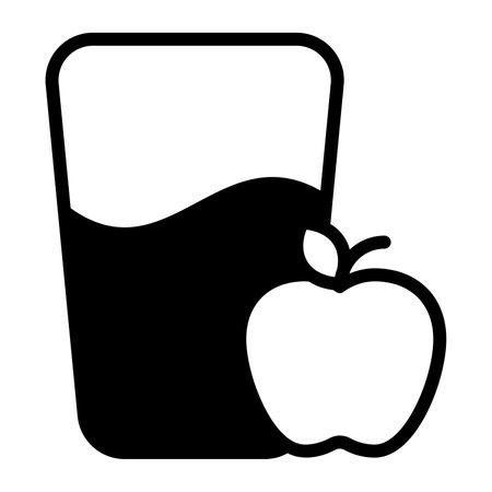 apple juice vector black filled outline icon. Modern thin line symbols. Collection of traditional elements.のイラスト素材