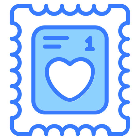 love ticket, coupon Icon, simple design blue line icon.