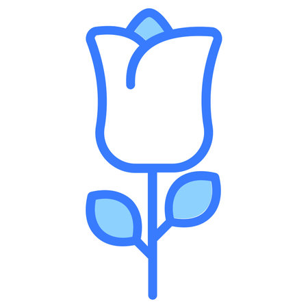 flower, rose, nature Icon, simple design blue line icon.のイラスト素材