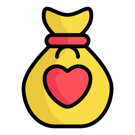 money bag, currency color line iconのイラスト素材