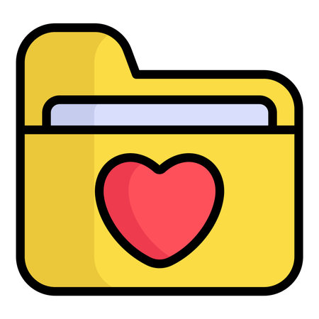 love folder, document color line iconのイラスト素材