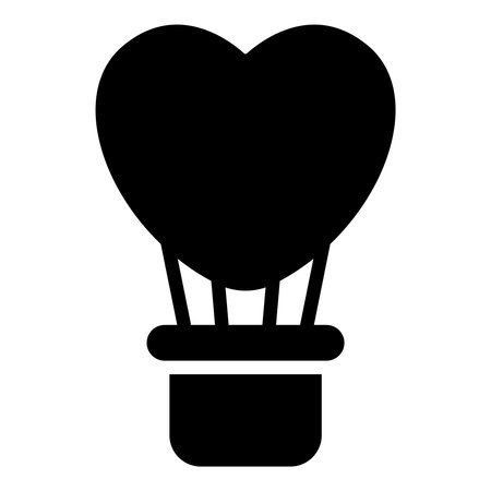 hot air balloon black iconのイラスト素材